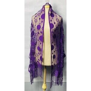 Purple Charming Lace Wrap Scarf Size 25”x70”